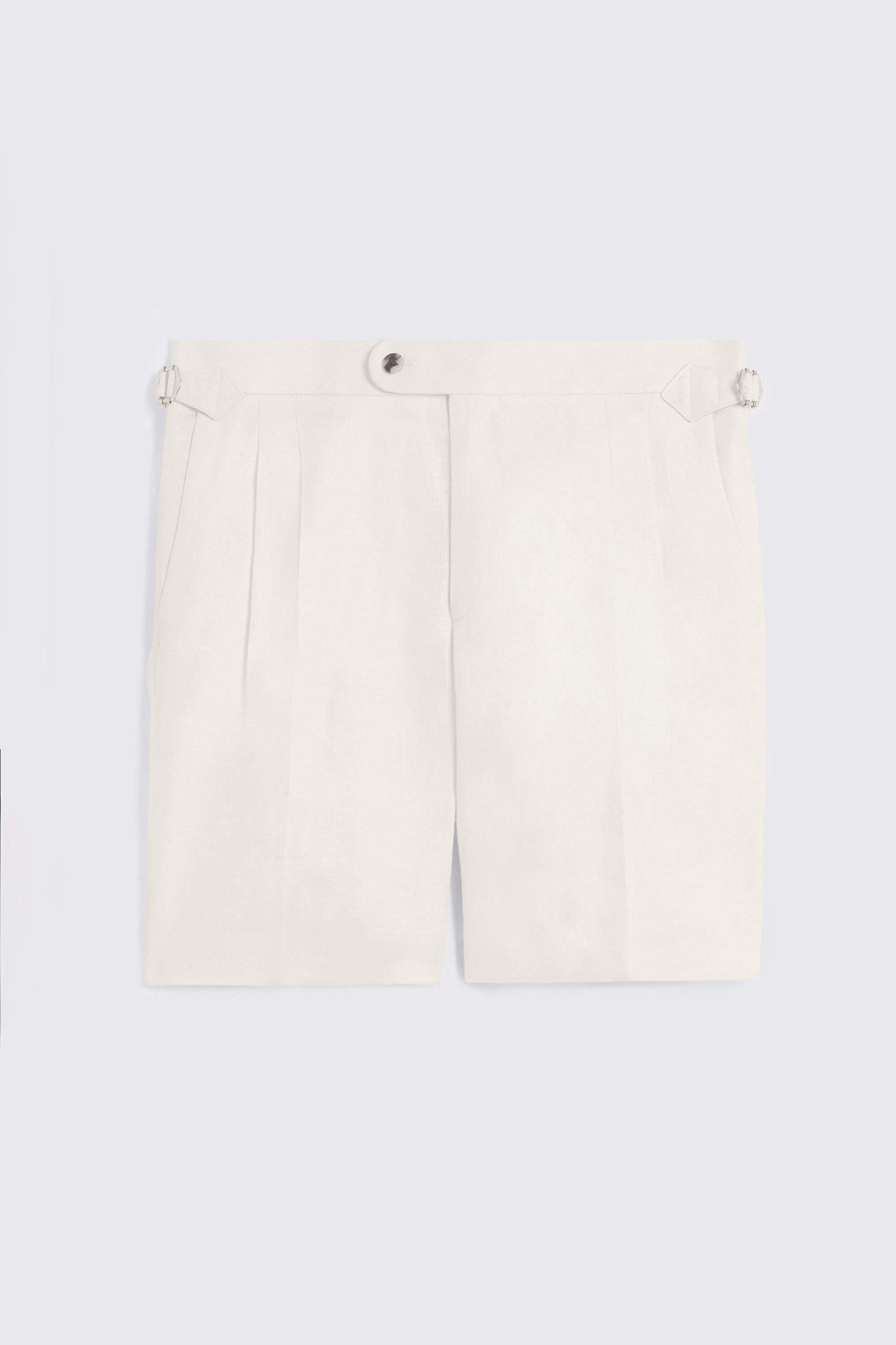 Off White Twill Linen Short 
